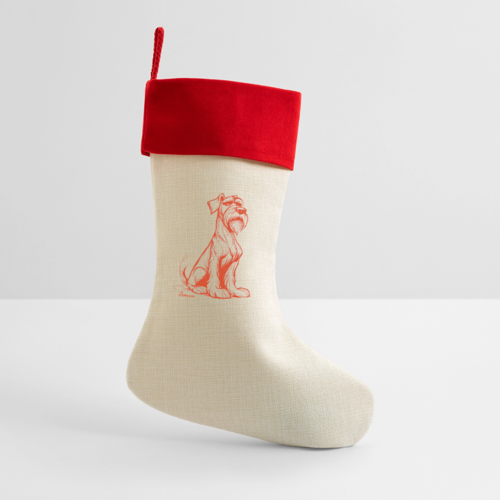 Weihnacht Socke "Schnauzer Pur" - natural/classic red 