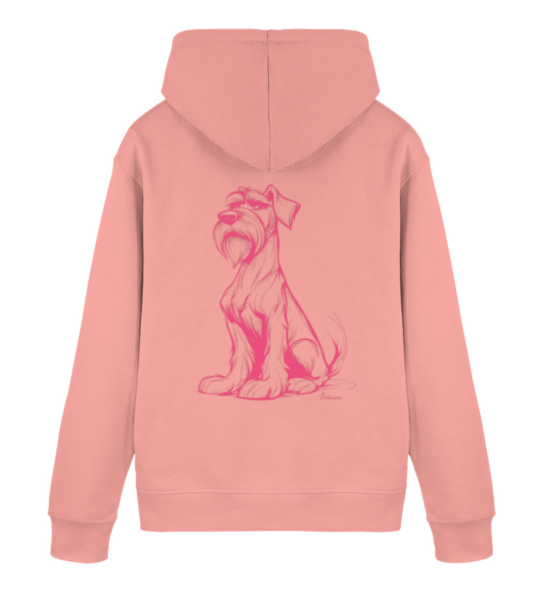 Premium Hoodie Rosa Schnauze – nachhaltiger Schnauzer Hoodie in Canyon Pink mit rosa Motiv für Hundeliebhaber