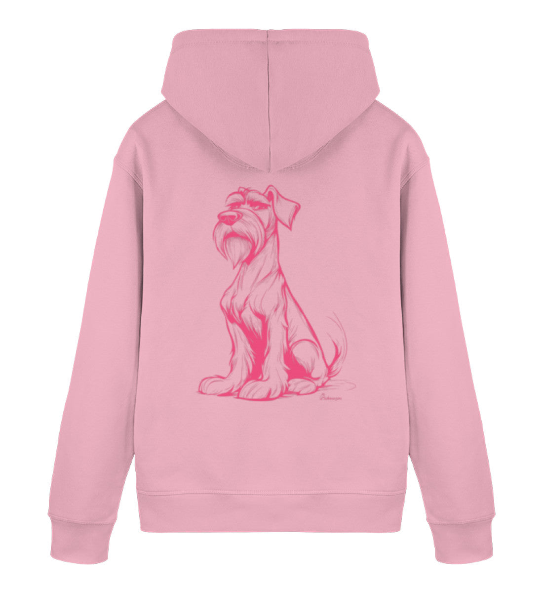 Premium Hoodie Rosa Schnauze – nachhaltiger Schnauzer Hoodie in Cotton Pink smit rosa Motiv für Hundeliebhaber