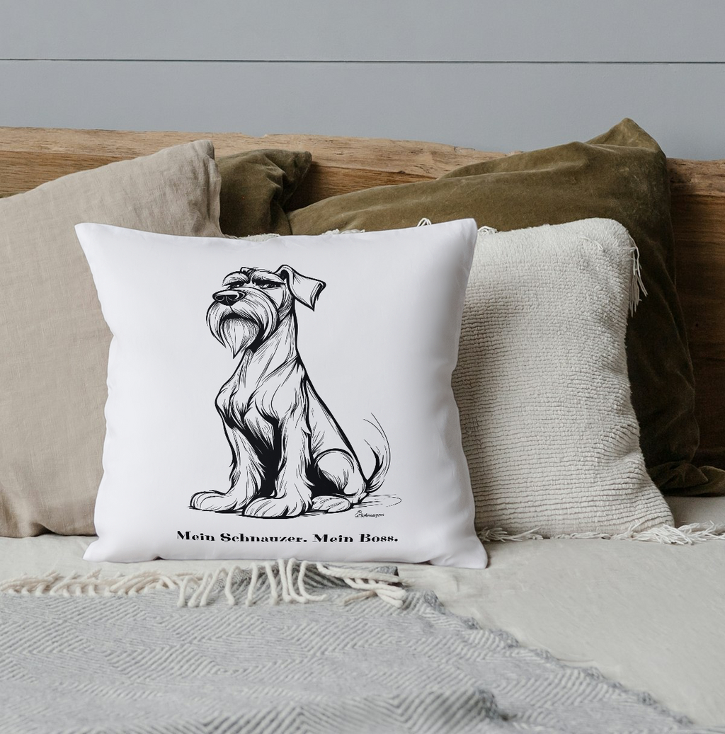 Kopfkissen 40cm x 40cm "Mein Schnauzer. Mein Boss."
