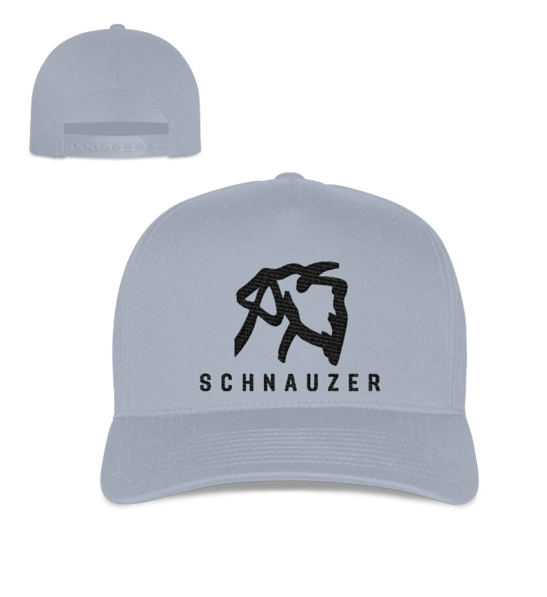 Schnauzer Cap bestickt Schwarz – Snapback Flexfit mit Schnauzer Kopf