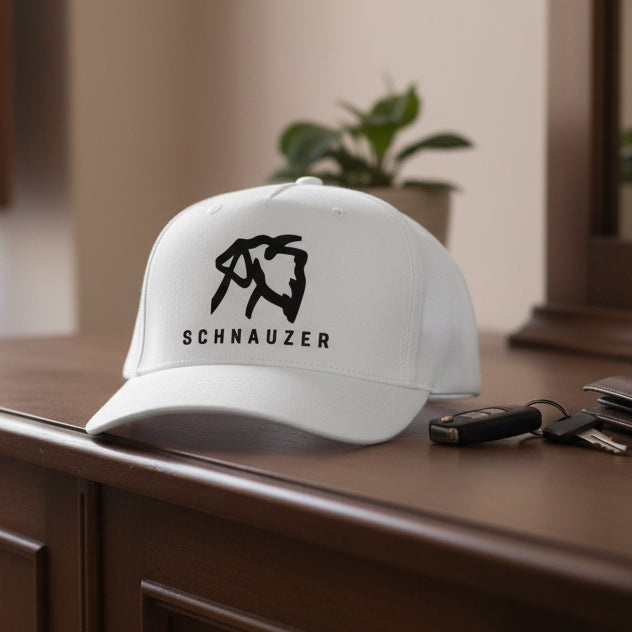 Schnauzer Cap bestickt Schwarz – Snapback Flexfit mit Schnauzer Kopf