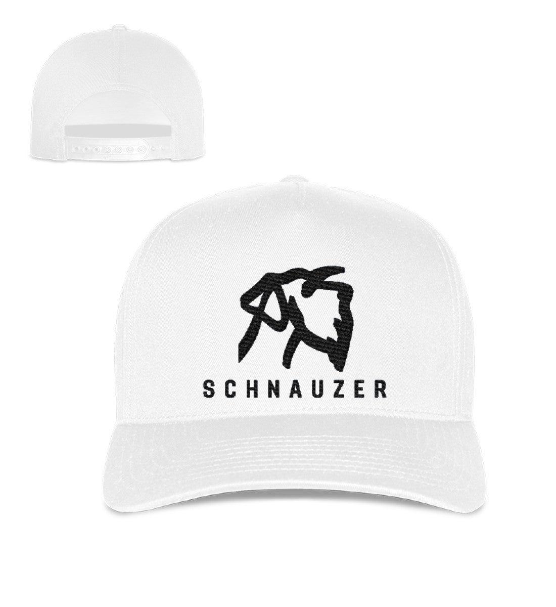 Schnauzer Cap bestickt Schwarz – Snapback Flexfit mit Schnauzer Kopf