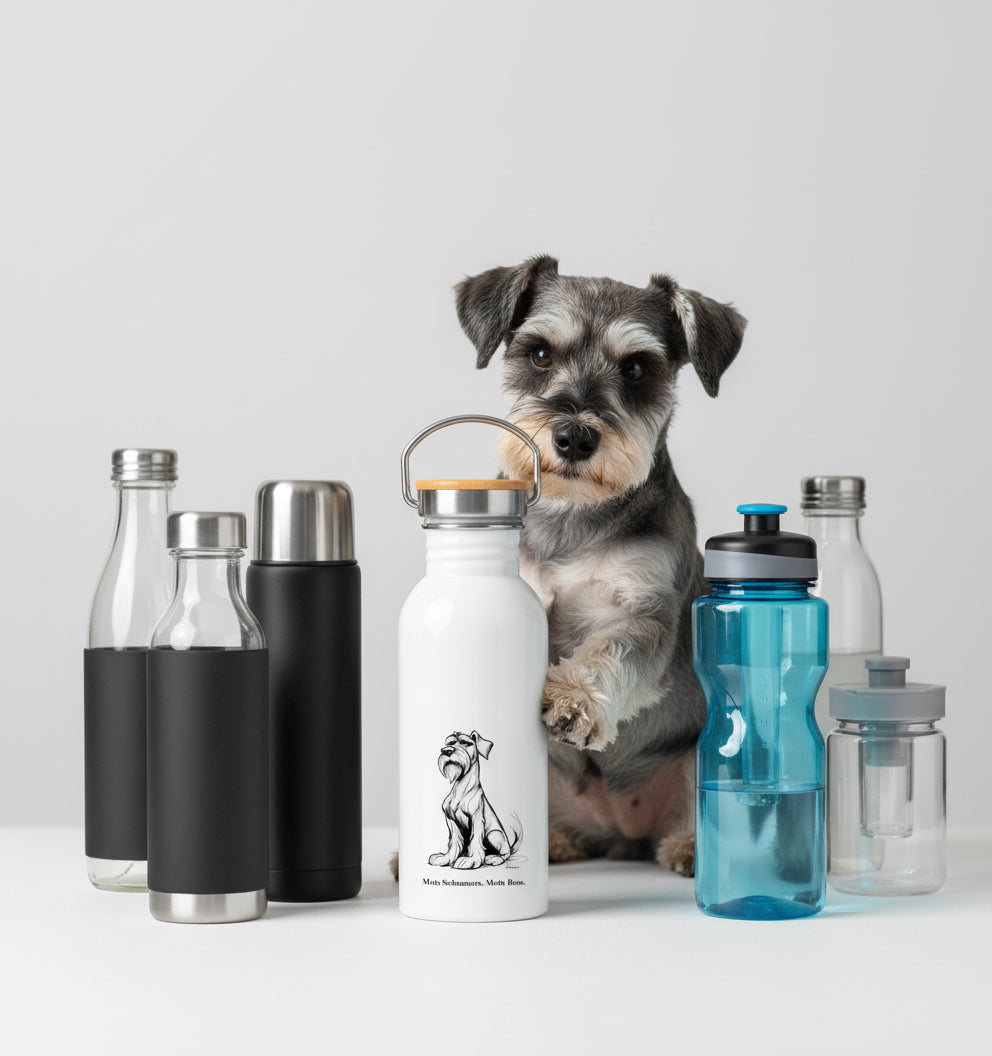Edelstahl Trinkflasche "Mein Schnauzer. Mein Boss."
