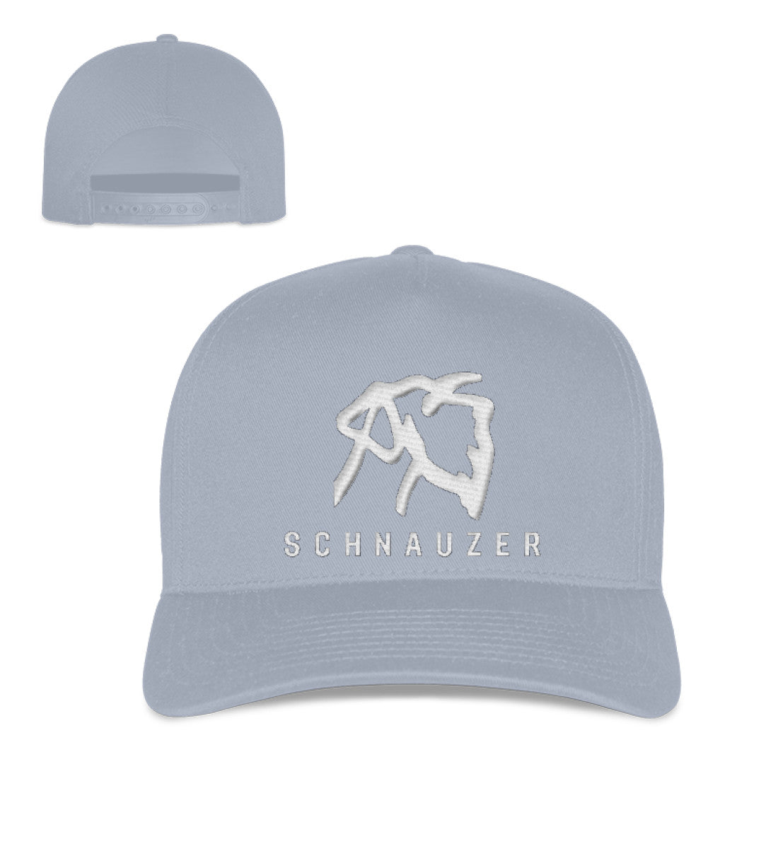 Schnauzer Cap bestickt Weiß – Snapback Flexfit mit Schnauzer Kopf