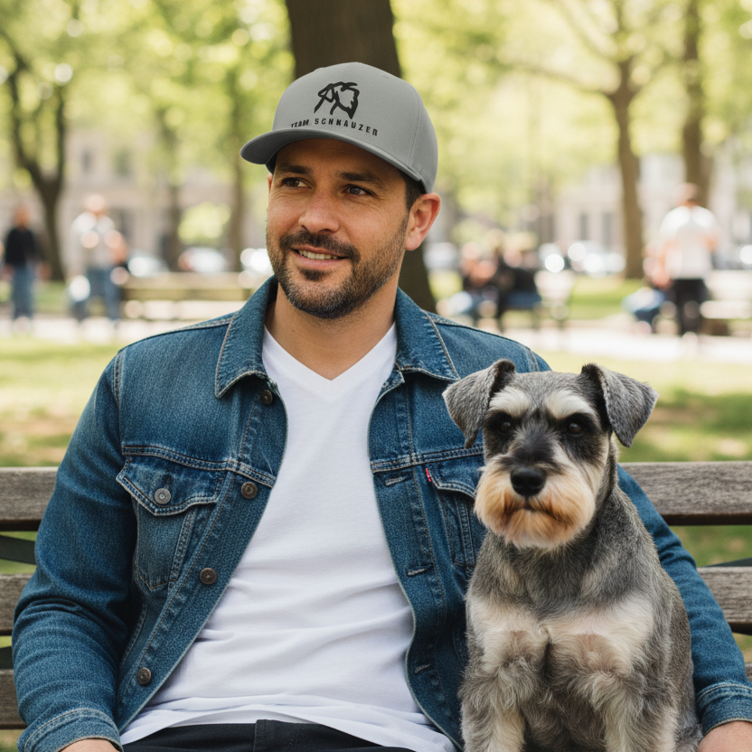 Team Schnauzer Cap – Flexfit Basecap mit Statement Schwarz